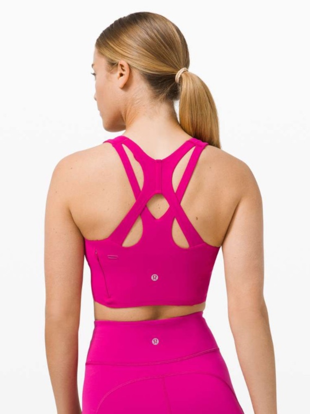 🍋 Lululemon Stash It Bra *Medium Support, B/C Cup In Ripened Raspberry SZ 8 EUC
